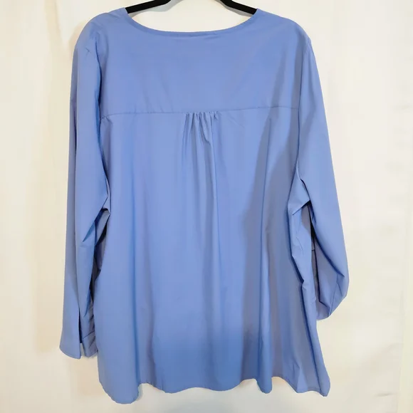 Coolibar Sky Blue Asymmetrical Tunic Top UPF50 Spring Summer Resort Vacation - Picture 7 of 15